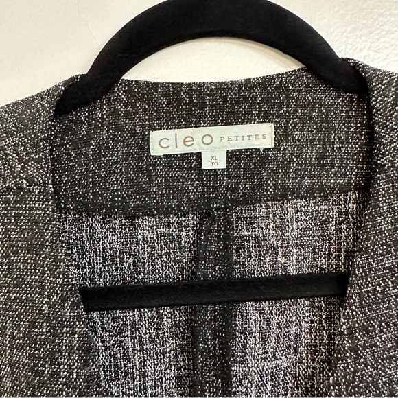 Cleo Petite Collarless Blazer - Size XL - Black/Grey/White - Zipper Pockets - Picture 2 of 8